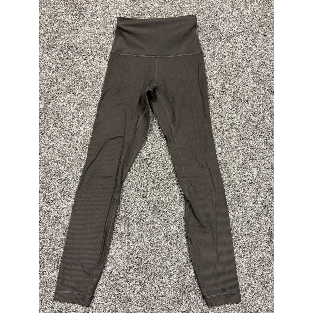 Lululemon Leggings Womens 2 Black Align Ribbed High Rise 25 Yoga Athleisure